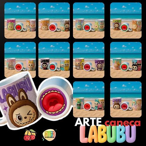 Arquivo Digital Arte Caneca Labubu Bocão
