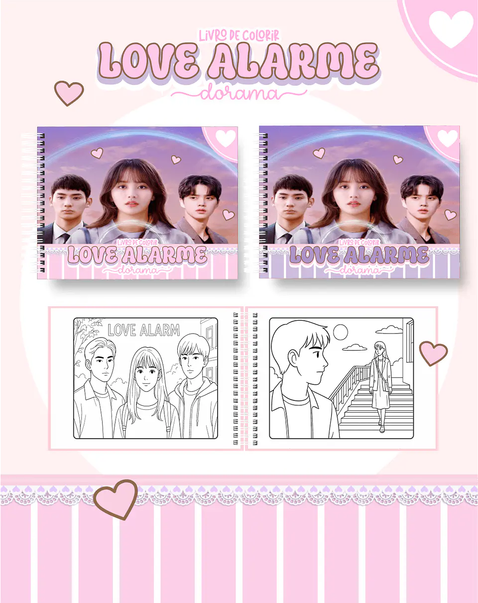 Arquivo Digital Livro de Colorir Love Alarme Dorama 1