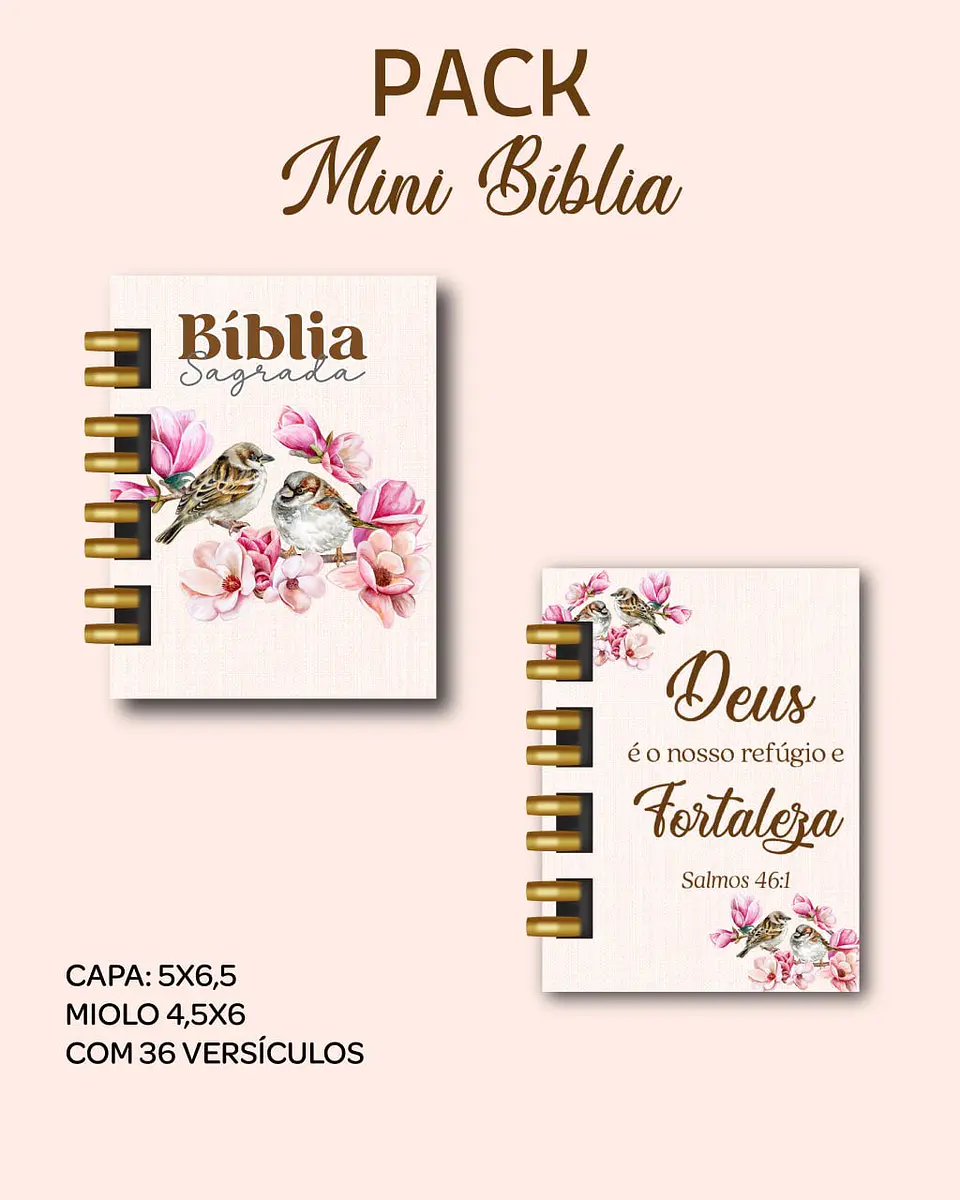 Arquivo Digital Pack Mini Bíblia Chaveiro + Miolo Versículos 7