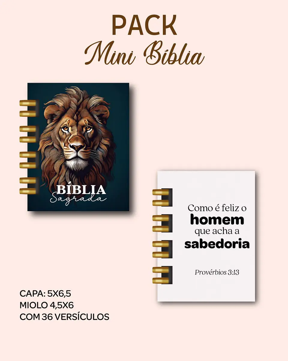 Arquivo Digital Pack Mini Bíblia Chaveiro + Miolo Versículos 8