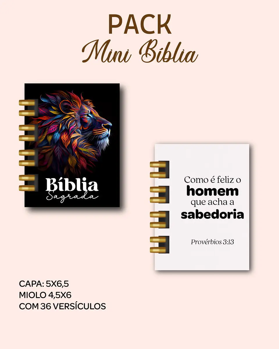 Arquivo Digital Pack Mini Bíblia Chaveiro + Miolo Versículos 10