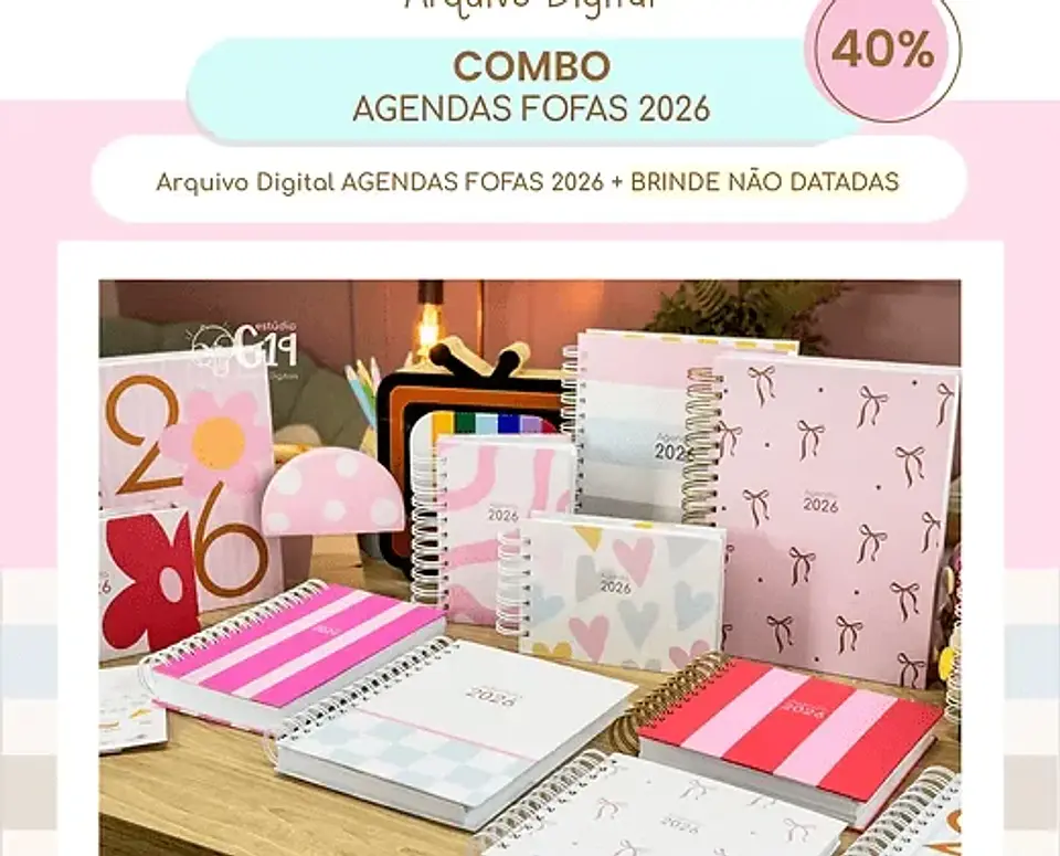 Arquivo Digital Combo Agendas Fofas 2026 1