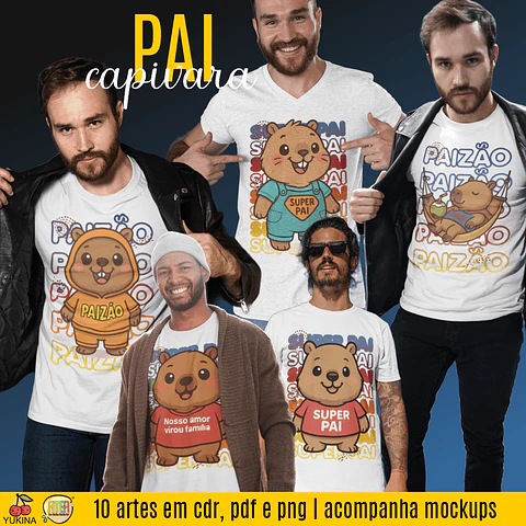 Arquivo Digital Camisas Pai Capivara Dia dos Pais