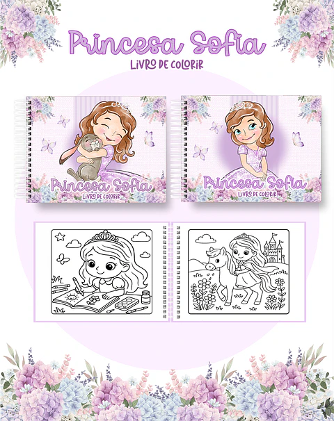 Arquivo Digital Livros de Colorir Princesa Sophia