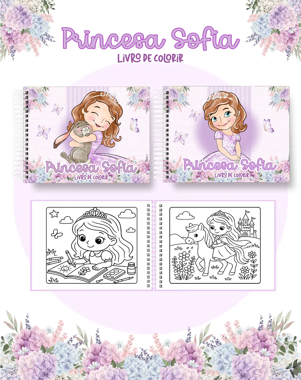 Arquivo Digital Livros de Colorir Princesa Sophia 1