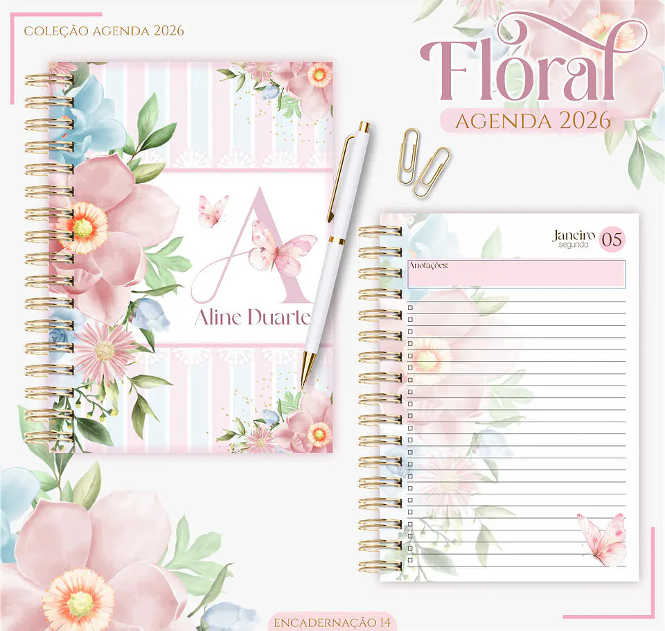 Arquivo Digital Agenda 2026 Floral Candy 1