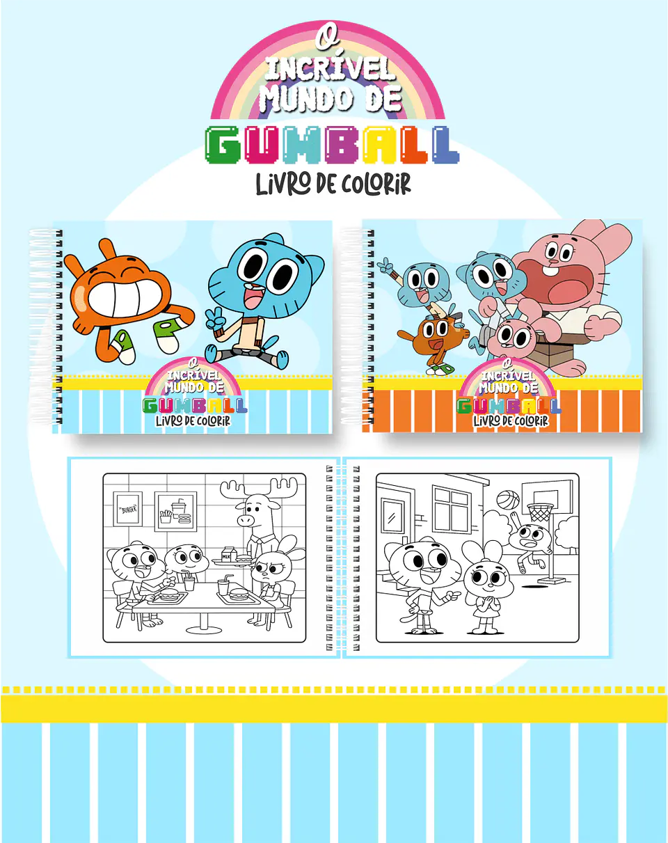Arquivo Digital Livro de Colorir O Incrivel Mundo de Gumball 1