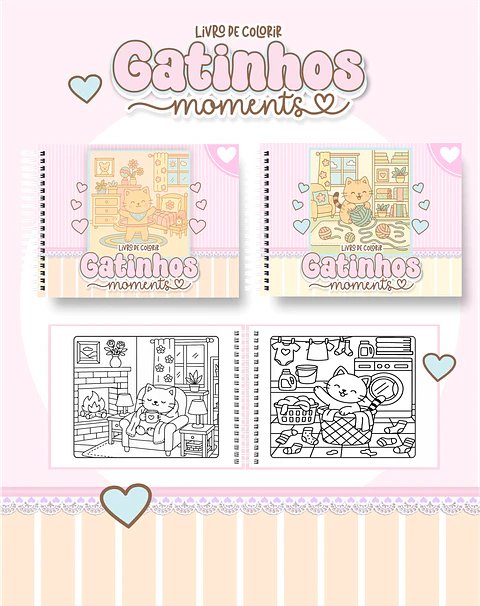 Arquivo Digital Livro de Colorir Gatinhos Moments