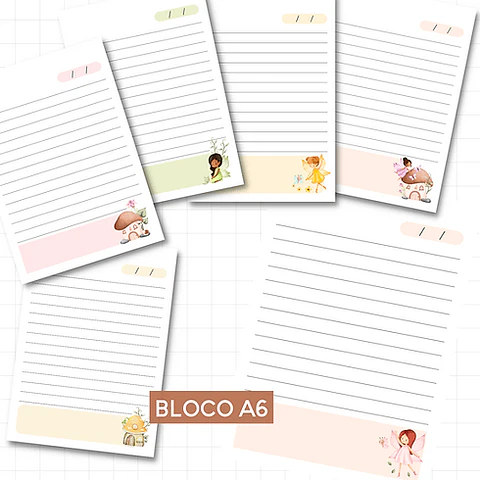 Arquivo Digital Blocos e Papel de Carta de Meninas
