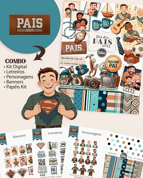 Arquivo Digital Combo Ilustrações Pais 2025