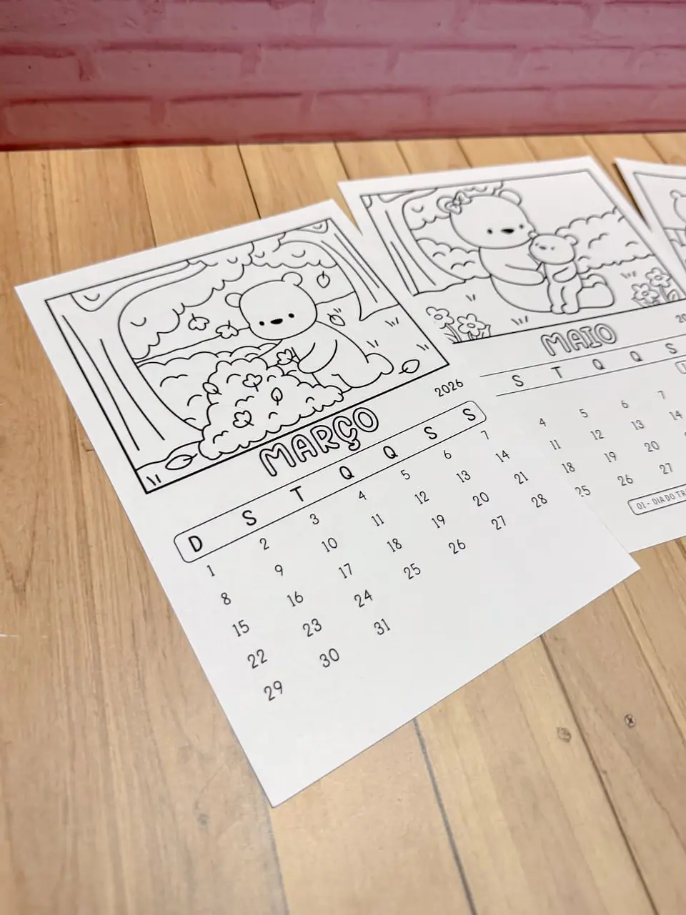 Arquivo Digital Kit Digital Calendários para Colorir 2026 8