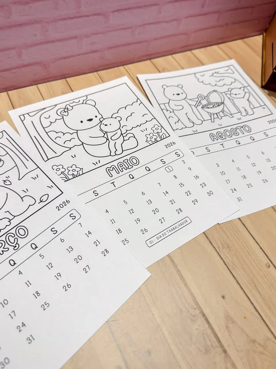 Arquivo Digital Kit Digital Calendários para Colorir 2026 10