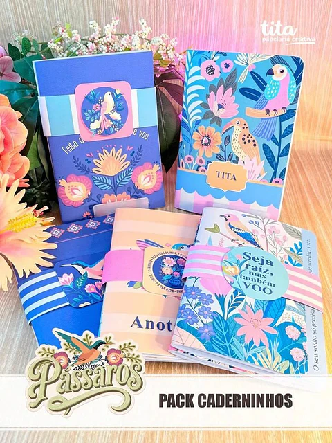 Arquivo Digital Pack Caderninhos Pássaros A5