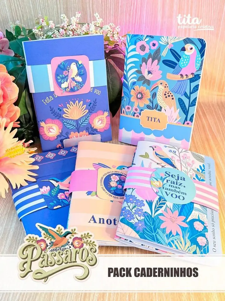 Arquivo Digital Pack Caderninhos Pássaros A5 1