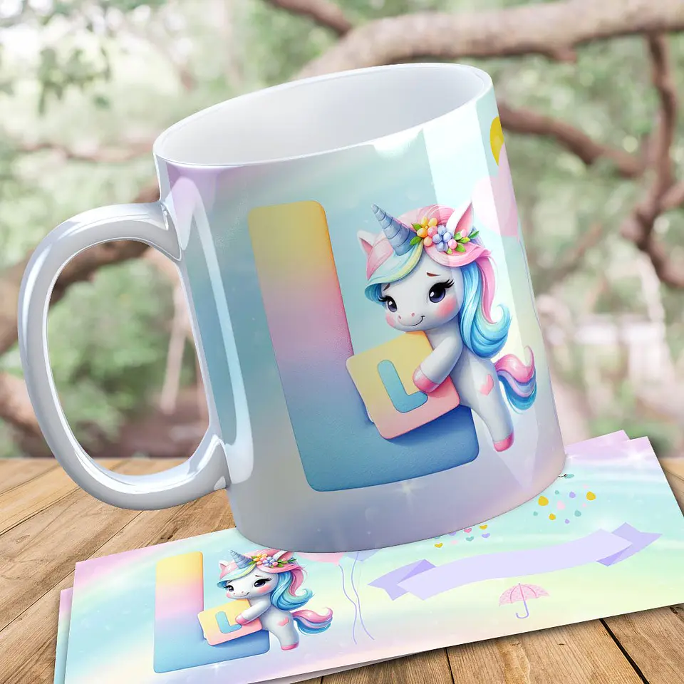 Arquivo Digital Caneca Alfabeto Unicornio 3