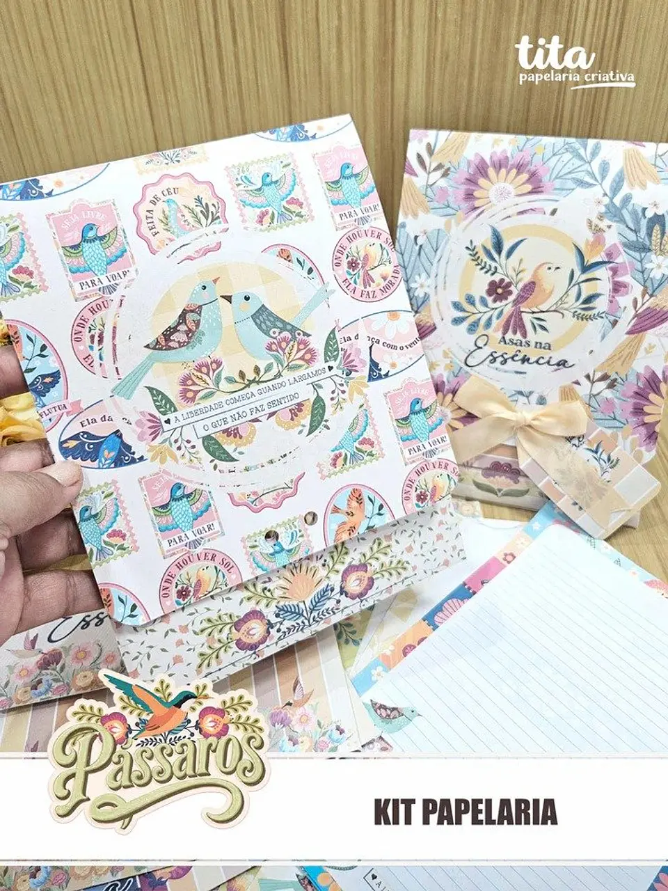 Arquivo de Corte Pássaros Kit Papelaria Poly 1