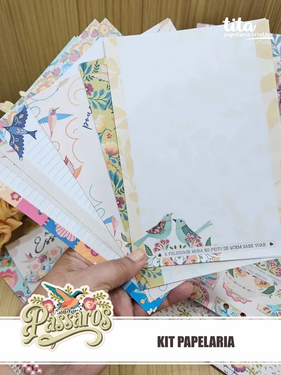 Arquivo de Corte Pássaros Kit Papelaria Poly 4