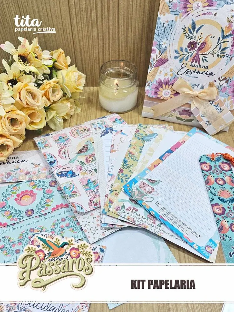 Arquivo de Corte Pássaros Kit Papelaria Poly 8