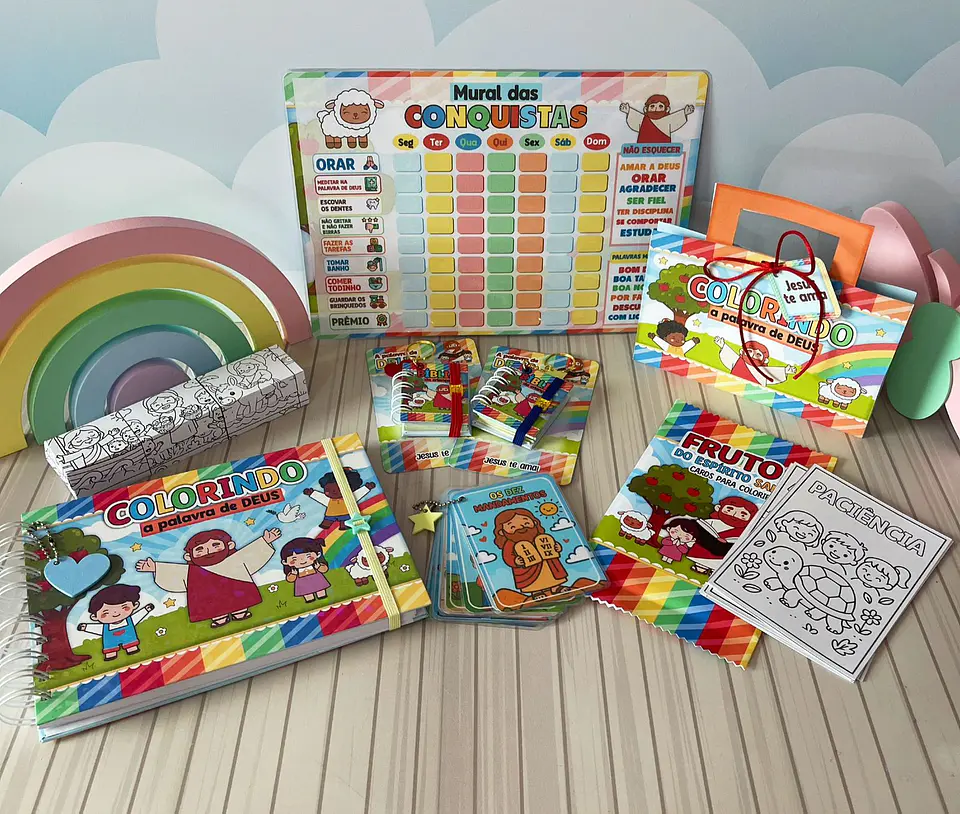 Arquivo de Corte Combo Kit Colorir Cristão 1