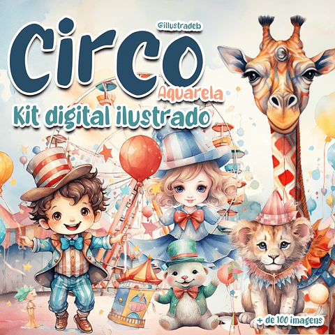 Arquivo Digital Kit Digital Circo Aquarela