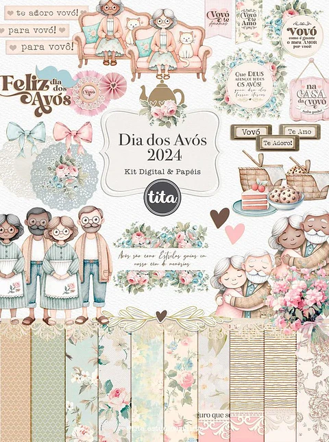 Arquivo Digital Combo Ilustrações e Papéis - Queridos Avós 2024