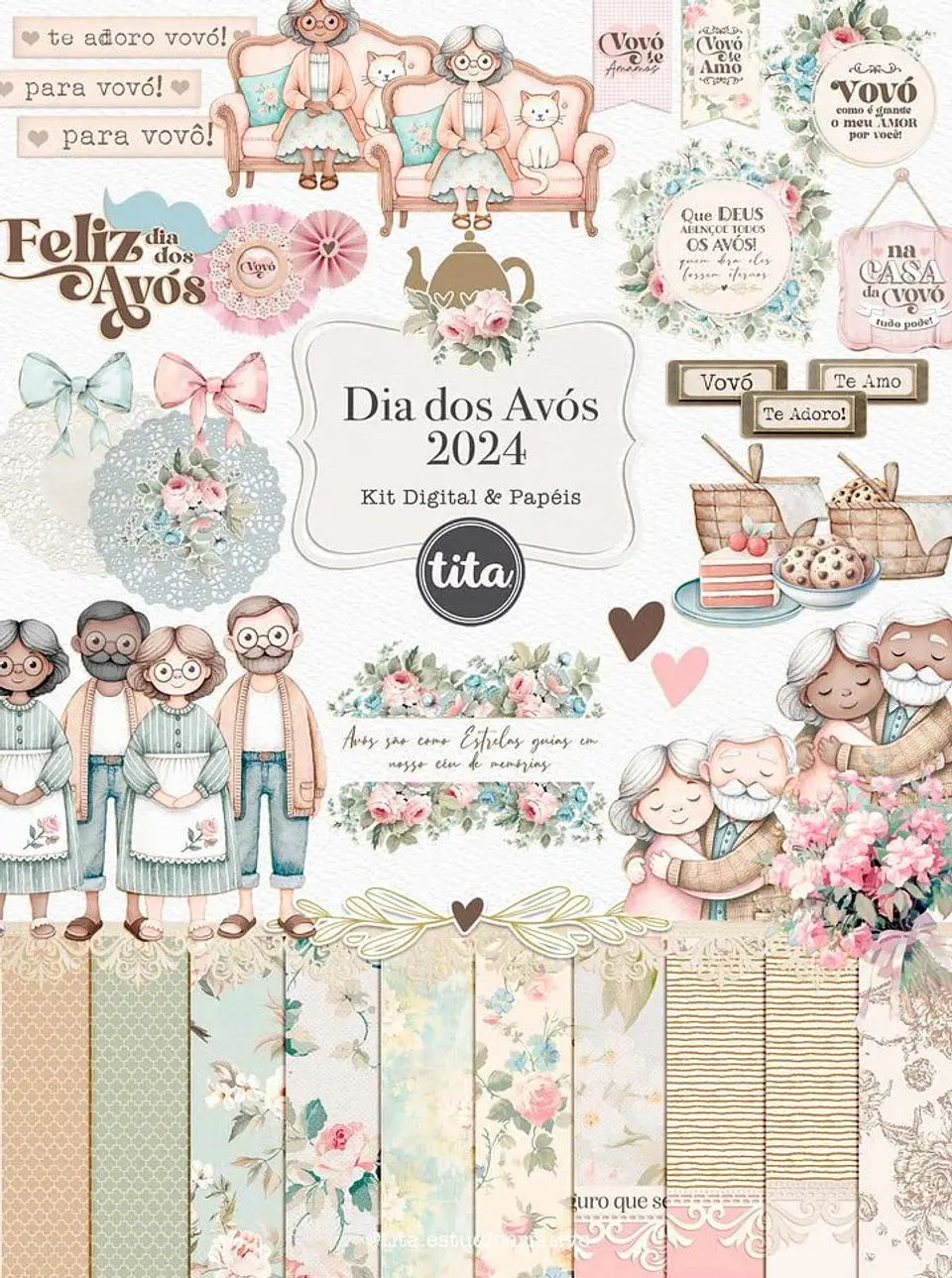 Arquivo Digital Combo Ilustrações e Papéis - Queridos Avós 2024 1