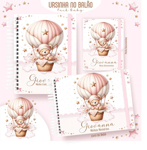 Arquivo Digital Pack Baby Clean Ursinha no Balão