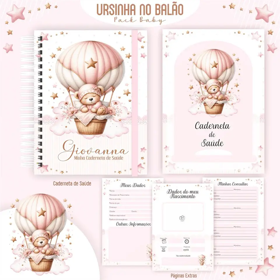 Arquivo Digital Pack Baby Clean Ursinha no Balão 2