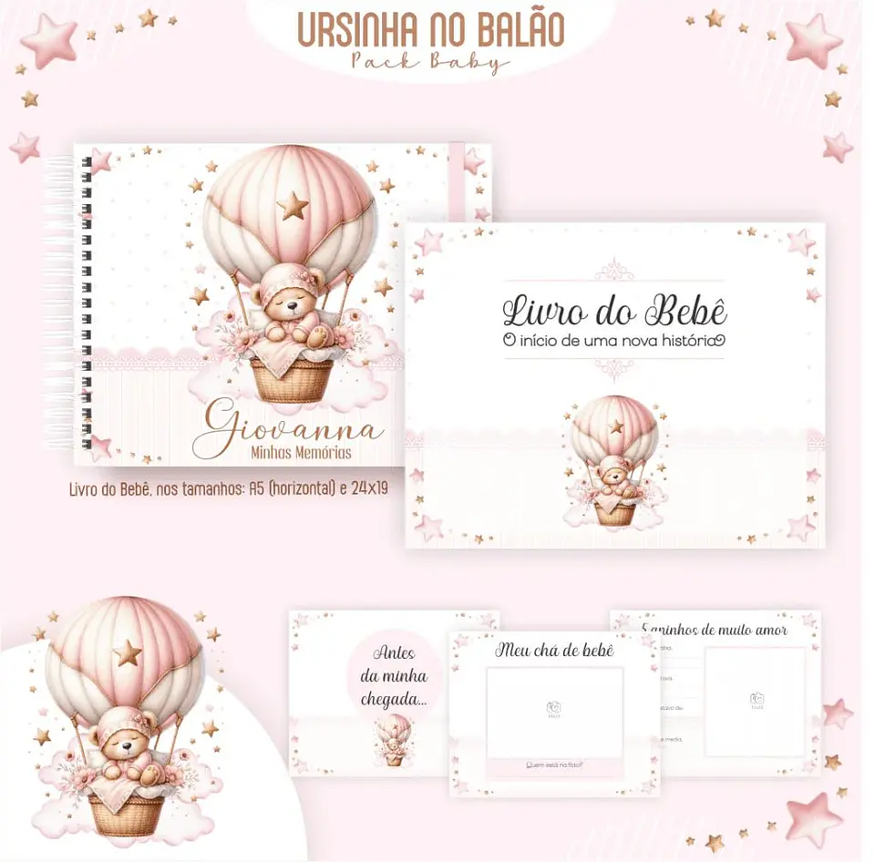 Arquivo Digital Pack Baby Clean Ursinha no Balão 4