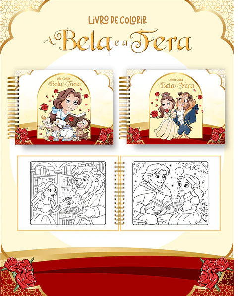 Arquivo Digital Livro de Colorir A Bela e a Fera