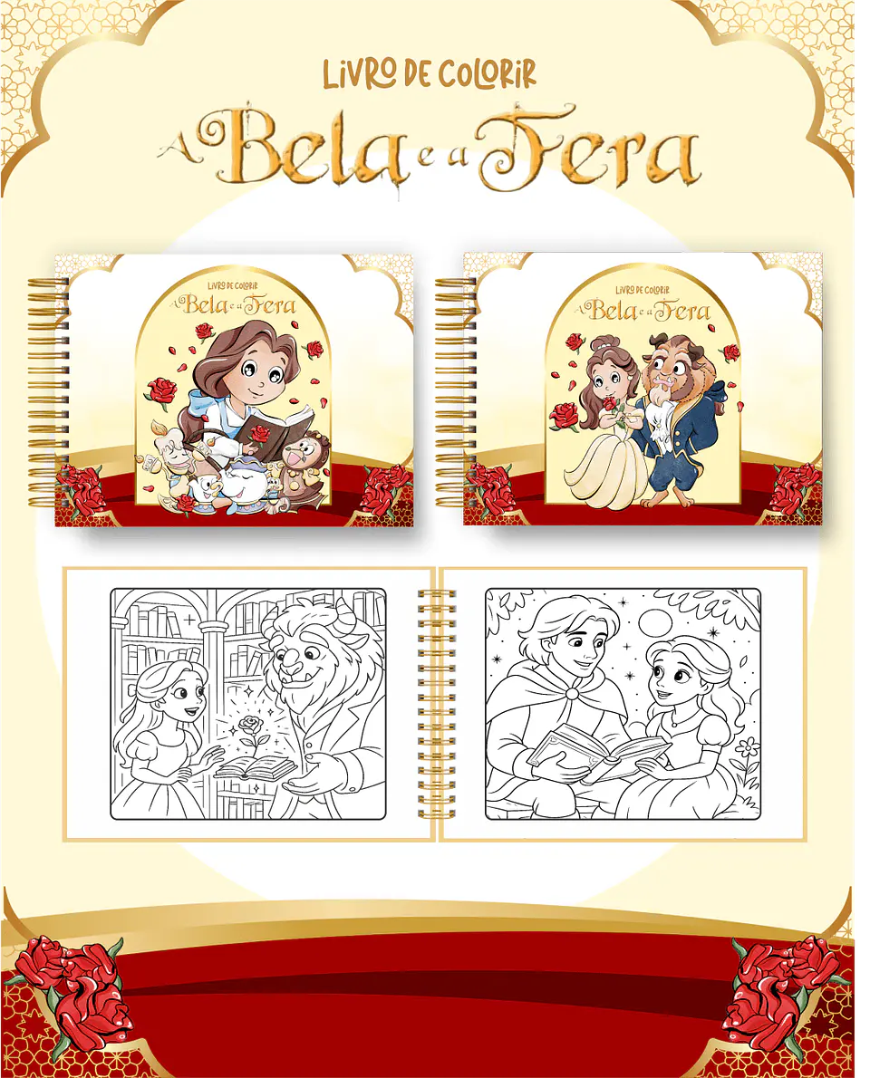 Arquivo Digital Livro de Colorir A Bela e a Fera 1