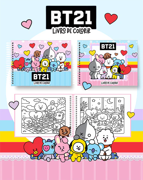 Arquivo Digital Livro de Colorir BT21
