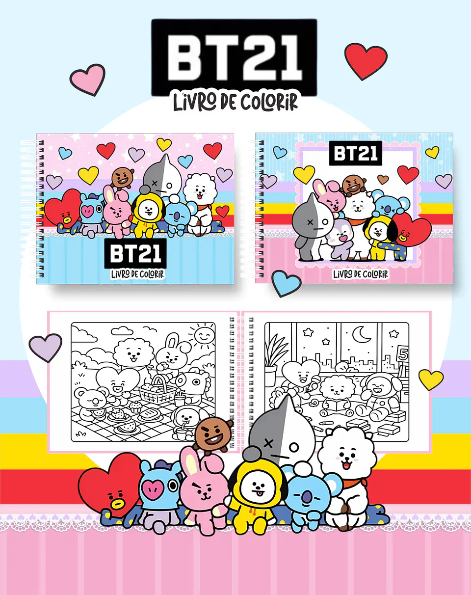 Arquivo Digital Livro de Colorir BT21 1