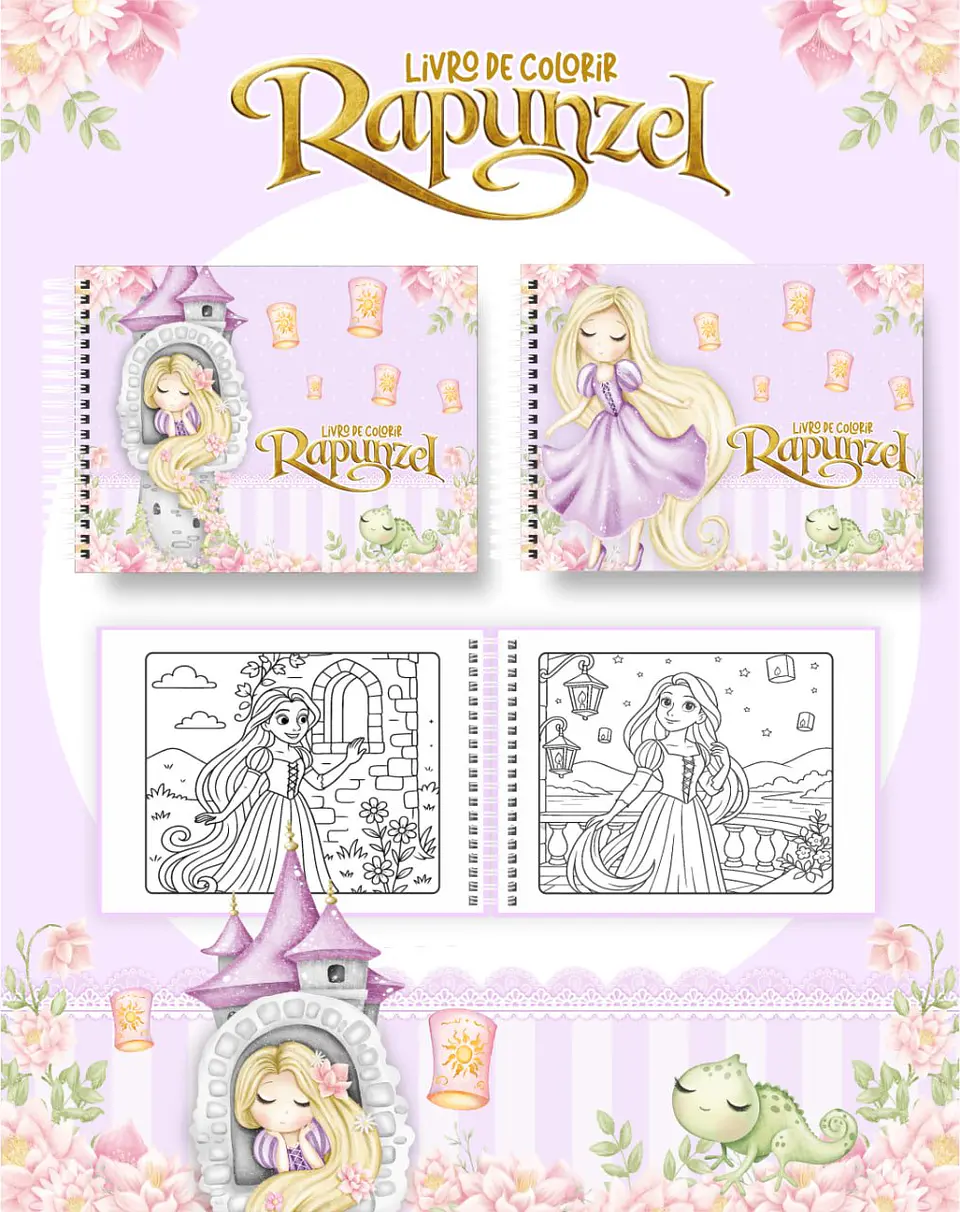 Arquivo Digital Livro de Colorir Rapunzel 1