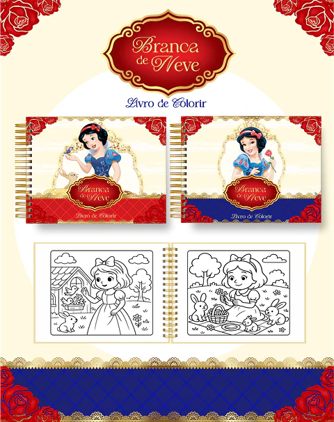 Arquivo Digital Livro de Colorir Branca de Neve