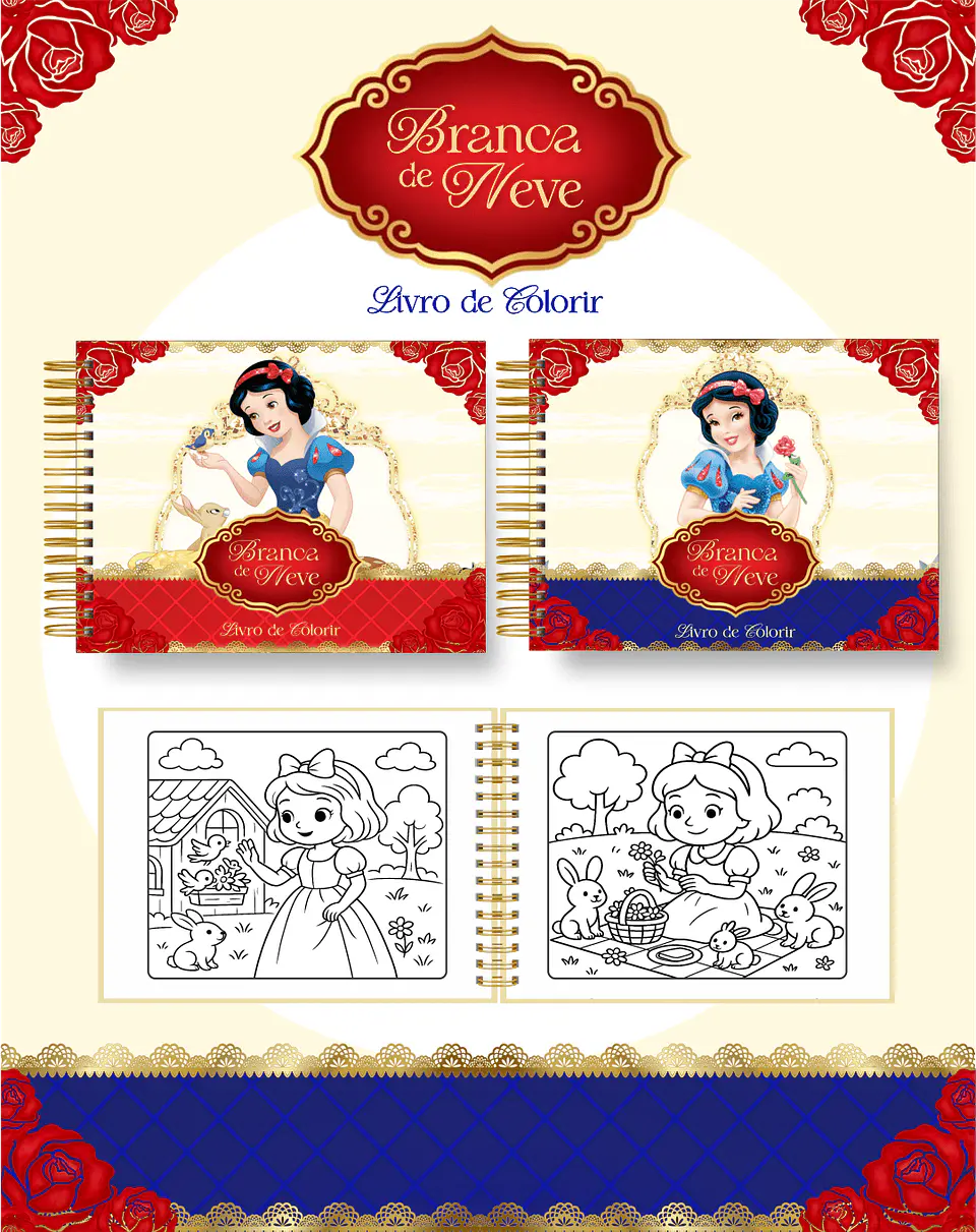 Arquivo Digital Livro de Colorir Branca de Neve 1