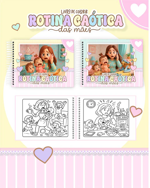 Arquivo Digital Livro de Colorir Rotina Caótica das Mães