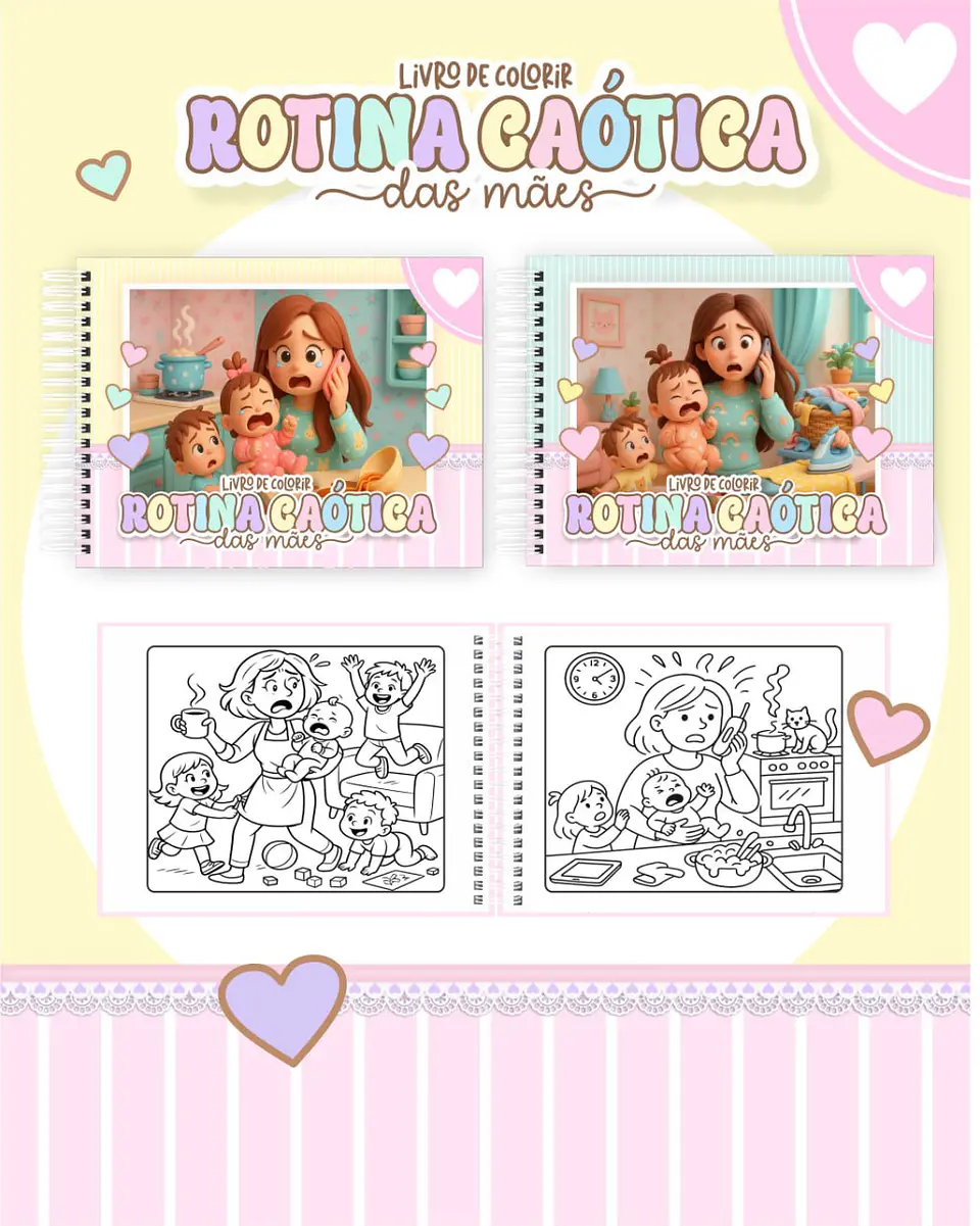 Arquivo Digital Livro de Colorir Rotina Caótica das Mães 1
