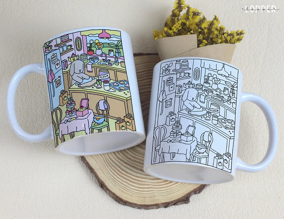 Arquivo Digital Caneca para Colorir Bobbie Goods 2