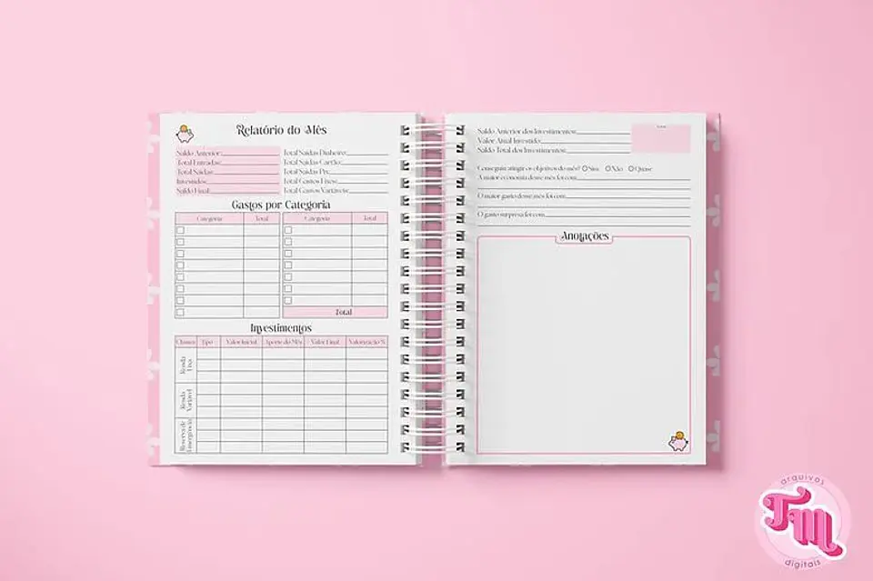 Arquivo Digital Planner Financeiro Permanente 6
