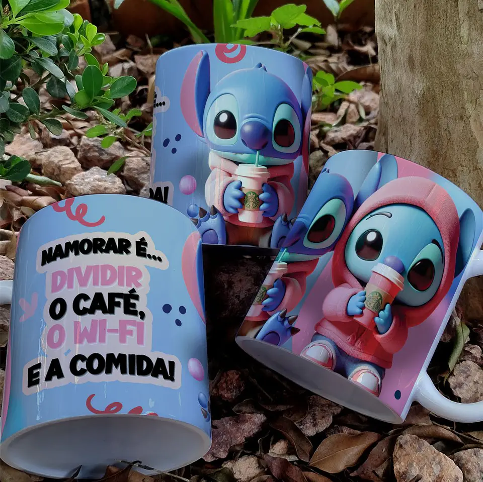 Arquivo Digital Arte Caneca Namorados Stitch e Angel 4