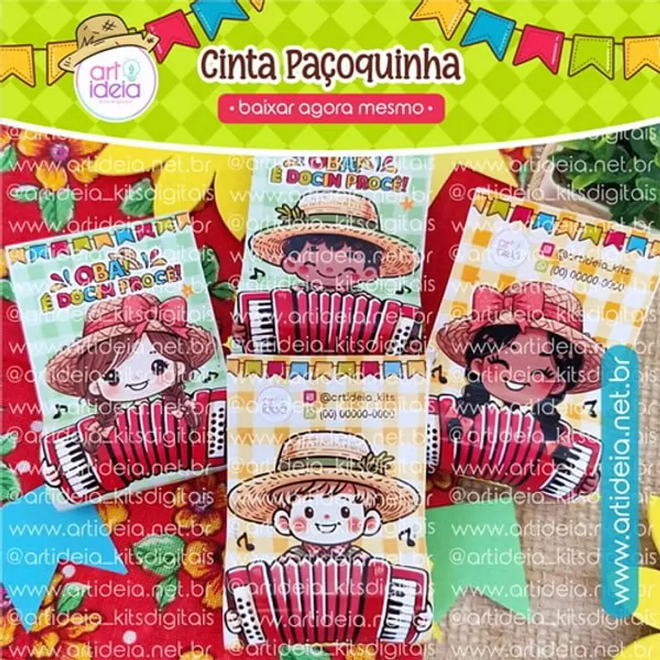 Arquivo de Corte Cinta Paçoquinha Festa Junina 1