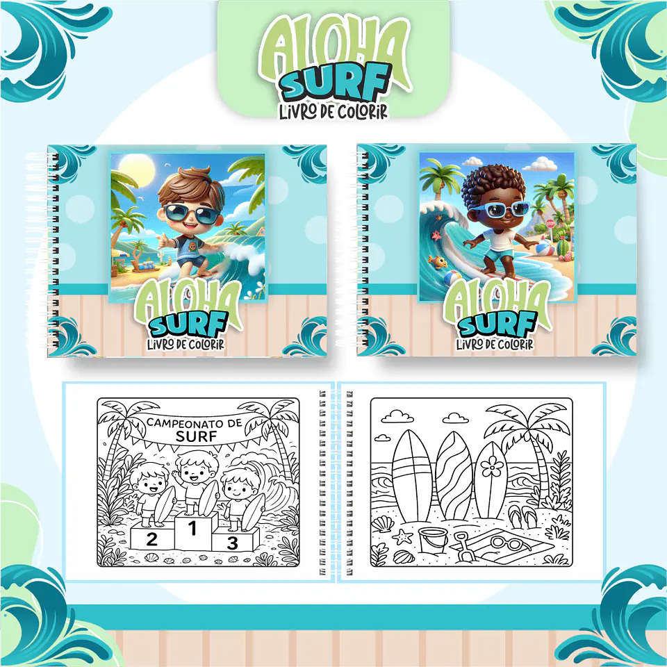 Arquivo Digital Livro de Colorir Surf 1
