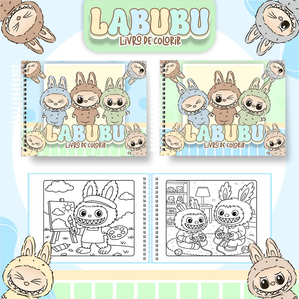 Arquivo Digital Livro de Colorir Labubu Menino 1