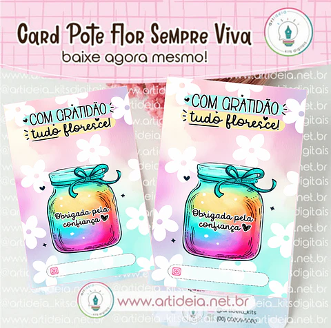 Arquivo de corte Card Pote Flor