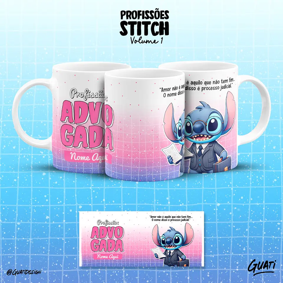 Arquivo Sublimação Pack Profissões Stitch 3