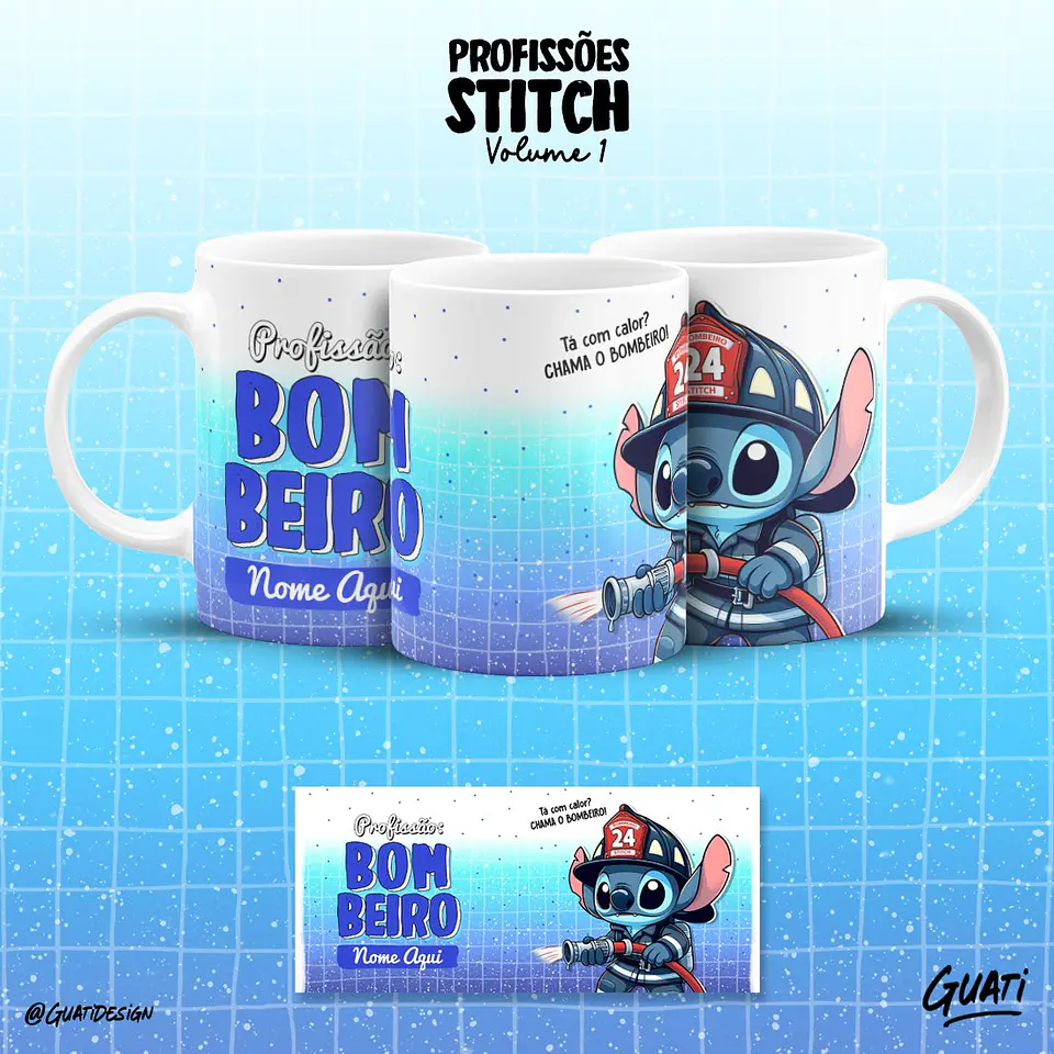 Arquivo Sublimação Pack Profissões Stitch 4