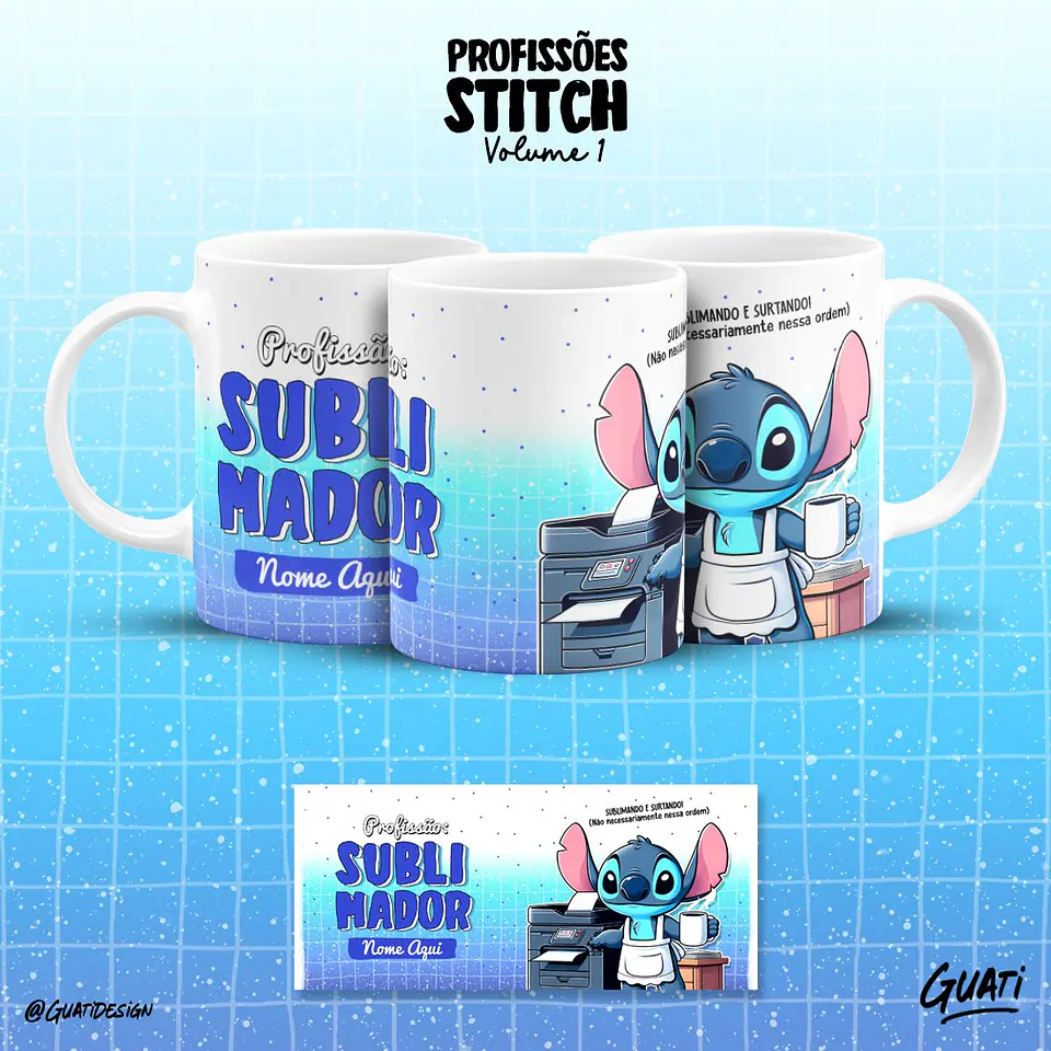 Arquivo Sublimação Pack Profissões Stitch 5