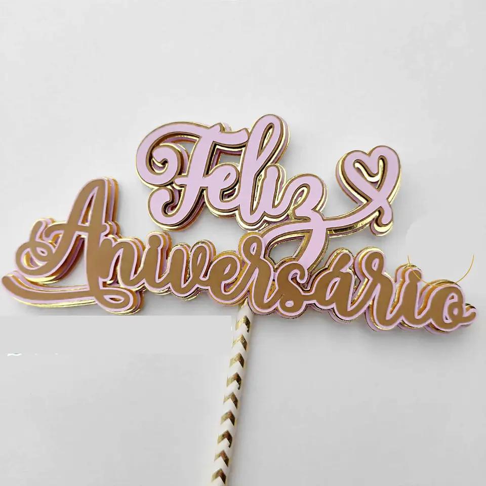 Topo de Bolo Feliz Aniversario Arquivo de Corte 1