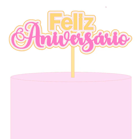 Arquivo de Corte Topo de Bolo Feliz Aniversario
